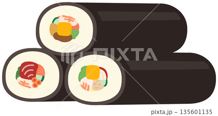 節分の恵方巻、3本セット 節分の恵方巻、3本セット 135601135