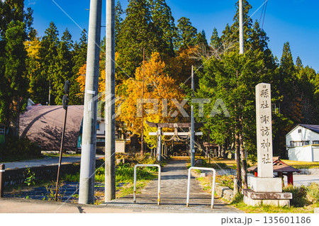 紅葉の頃の細野諏訪神社 白馬村 紅葉の頃の細野諏訪神社 白馬村 135601186