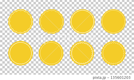 かわいいシンプルなシール・ステッカーの形のセット　Set of sale sticker, Set 135601203