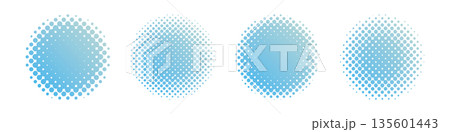 ドット・ハーフトーンの円セット　ベクター　コレクションAbstract dot circle, 135601443