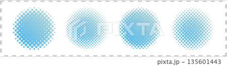 ドット・ハーフトーンの円セット　ベクター　コレクションAbstract dot circle, 135601443
