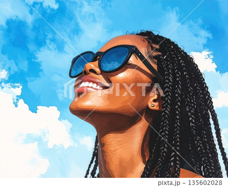 woman in sunglasses woman in sunglasses 135602028