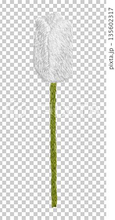 [White tulips] Hand-embroidered illustration material 135602317