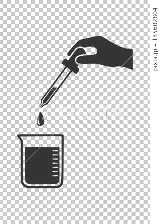 燒杯和滴管輪廓圖標 燒杯和滴管輪廓圖標 135602804