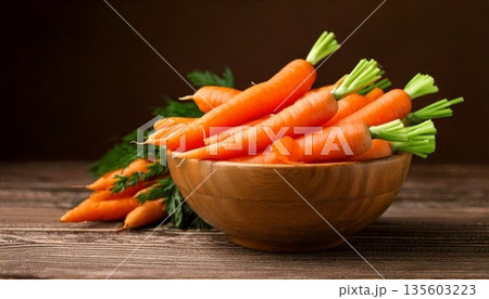fresh carrots in a bowl 135603223