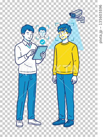 顔認証による本人確認とセキュリティチェックのイメージ 135603896