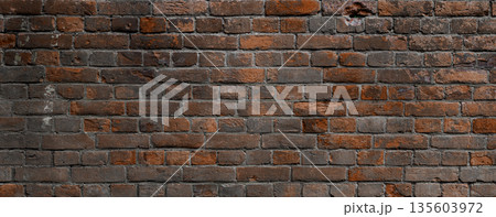 Brick background. Surface of old red brick wall. Brick background. Surface of old red brick wall. 135603972