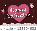 チョコレートとハートのバレンタイン背景イラスト　ピンク 135604632