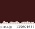 溶けたチョコレートの背景フレームイラスト　茶色 135604634