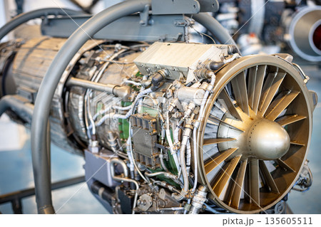 Jet engine turbine blades showcasing aviation engineering technology Jet engine turbine blades showcasing aviation engineering technology 135605511
