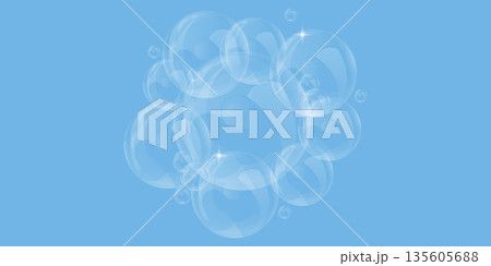 Vector soap bubble. Realistic soap bubble, glare. Foam bubbles. Powder and soap, detergent. Vector soap bubble. Realistic soap bubble, glare. Foam bubbles. Powder and soap, detergent. 135605688