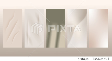 Nude gradient background with waves to create a trendy cover. Beige texture for web design. 135605691