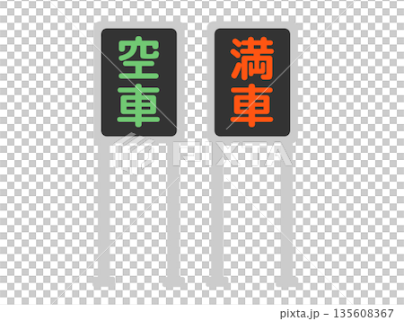 Parking lot - full and empty parking lot electronic display board illustration 135608367