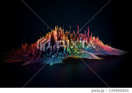 Complex data network technology web visualization illustration background 135609263