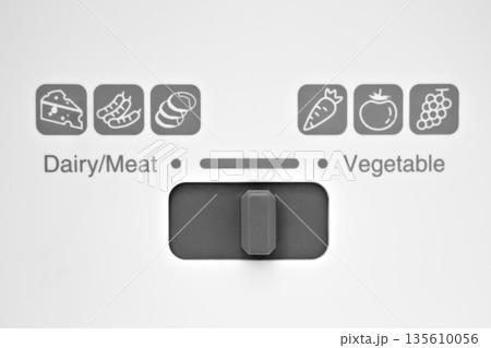 Close-up of the refrigerator's meat and vegetable switches Close-up of the refrigerator's meat and vegetable switches 135610056
