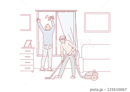Housework and cleaning apartment concept. 135610067