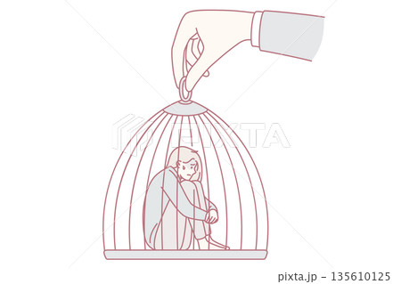 Captivity slavery and freedom concept Captivity slavery and freedom concept 135610125