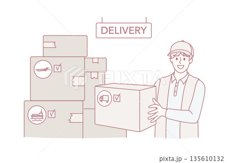 Parcel delivery and cargo concept. 135610132