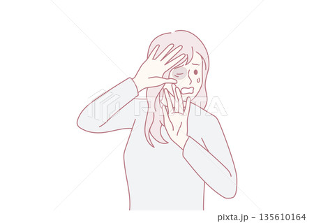 Home abuse and harassment concept. 135610164