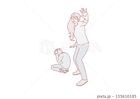 Home abuse and harassment concept. 135610185