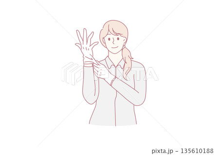Protective work clothes and accessories concept 135610188
