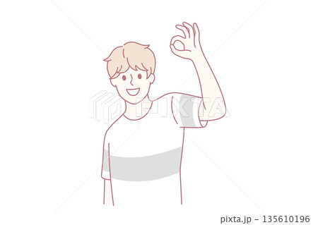 Ok and good luck sign concept Ok and good luck sign concept 135610196