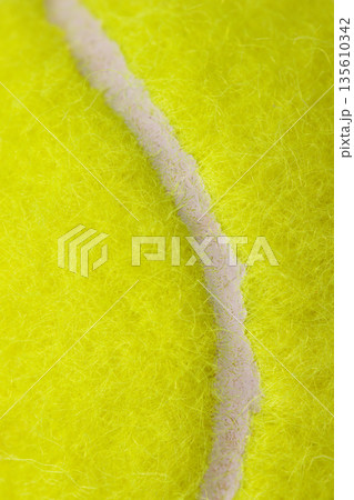 Close-up tennis ball , macro shot Close-up tennis ball , macro shot 135610342