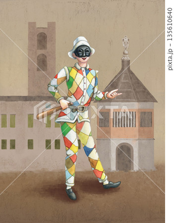 Harlequin carnival costume 135610640