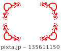 ハートモチーフの飾り罫 135611150