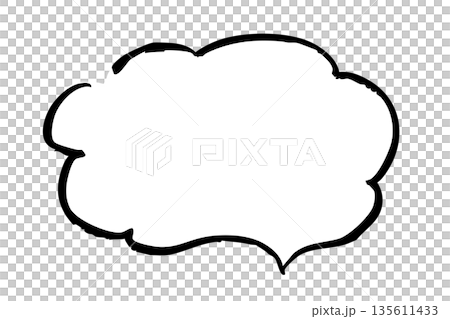 Easy-to-use speech bubble frames for business documents. Monochrome hand-drawn text frames for explanations, annotations, and comments. 135611433