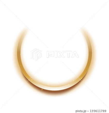 Golden Ring Frame with Sparks Isolated on White Background, Vector Illustration Golden Ring Frame with Sparks Isolated on White Background, Vector Illustration 135611789