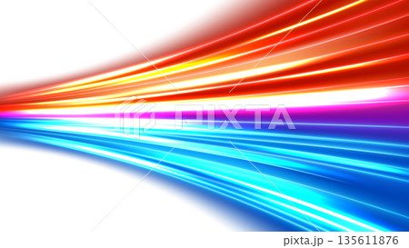 Abstract Light Trails, Isolated on White Background, Vector Illustration Abstract Light Trails, Isolated on White Background, Vector Illustration 135611876