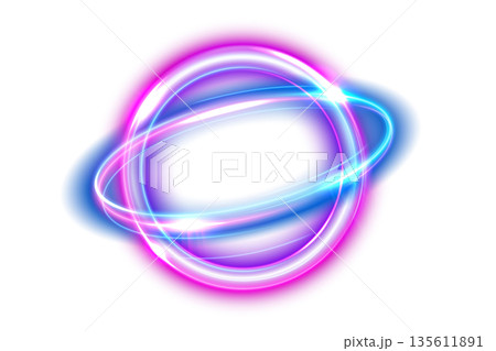 Abstract Ring Light Effect Isolated on White Background, Vector Illustration 135611891