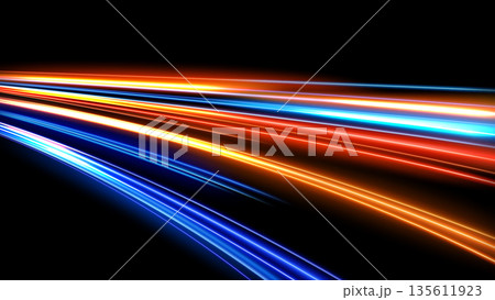 Colorful Light Trails, Long Time Exposure Motion Blur Effect, Vector Illustration Colorful Light Trails, Long Time Exposure Motion Blur Effect, Vector Illustration 135611923
