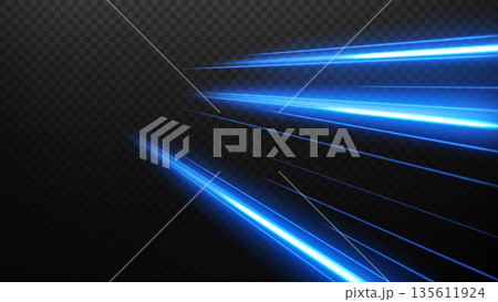 Blue Light Trails, Long Time Exposure Motion Blur Effect, Vector Illustration Blue Light Trails, Long Time Exposure Motion Blur Effect, Vector Illustration 135611924