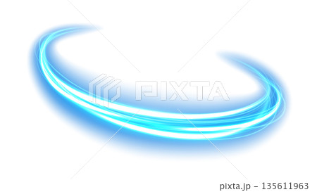 Abstract Blue Wavy Line of Light Isolated on White Background, Vector Illustration Abstract Blue Wavy Line of Light Isolated on White Background, Vector Illustration 135611963