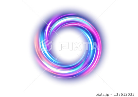 Abstract Ring Light Effect Isolated on White Background, Vector Illustration Abstract Ring Light Effect Isolated on White Background, Vector Illustration 135612033