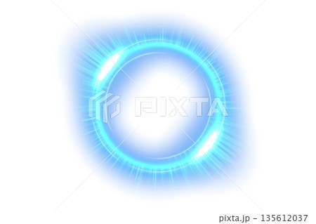 Blue Ring Light Effect Isolated on White Background, Vector Illustration Blue Ring Light Effect Isolated on White Background, Vector Illustration 135612037