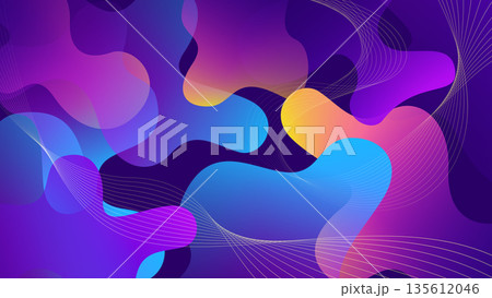 Abstract Color Gradient Background. Geometric Background with Liquid Shapes, Vector Illustration Abstract Color Gradient Background. Geometric Background with Liquid Shapes, Vector Illustration 135612046