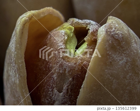 Pistachio Macro Shot Close-Up Detail Pistachio Macro Shot Close-Up Detail 135612399
