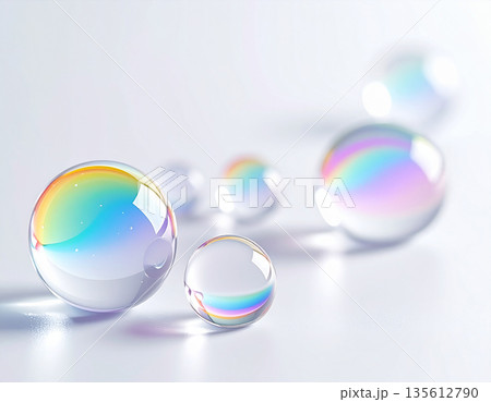 Transparent water droplets 135612790
