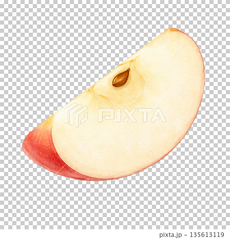 りんご 水彩風 イラスト カット フルーツ 切り抜き素材 135613119