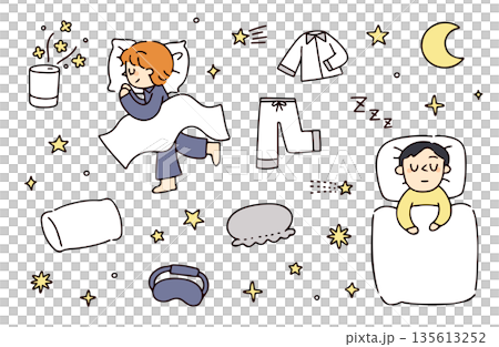Sleep illustration set Sleep illustration set 135613252
