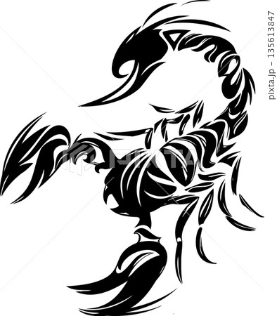 クールなトライバルアートのサソリのマーク 135613847