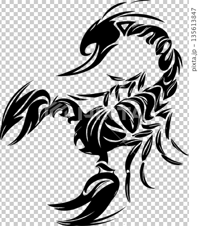 クールなトライバルアートのサソリのマーク 135613847