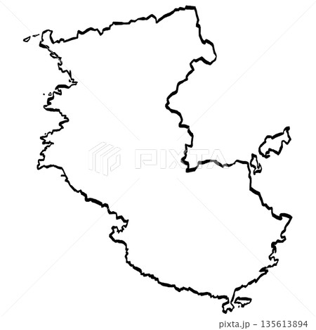 和歌山県地図のイラスト (筆タッチ) シンプル 和歌山県地図のイラスト (筆タッチ) シンプル 135613894
