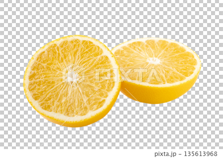 透明背景（png）に半分に切ったはっさく（八朔） 135613968