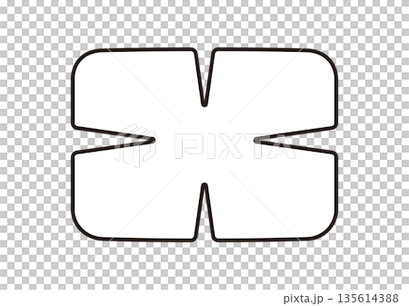 Illustration material of a simple white compress with a cut Illustration material of a simple white compress with a cut 135614388