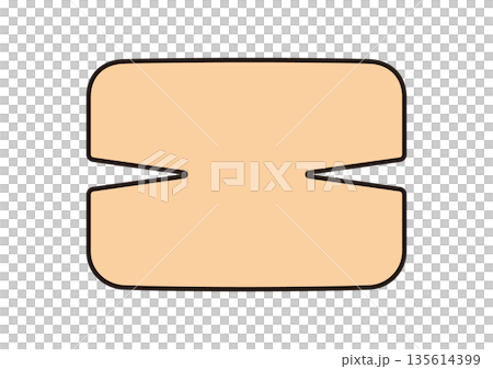 Illustration material of a simple brown compress with a cut Illustration material of a simple brown compress with a cut 135614399