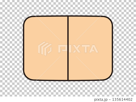 Illustration material of a simple brown compress divided vertically into two 135614402